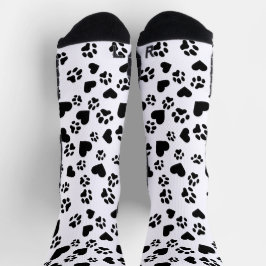 Calcetines Zócalos de patrón de pinturas en blanco y negro