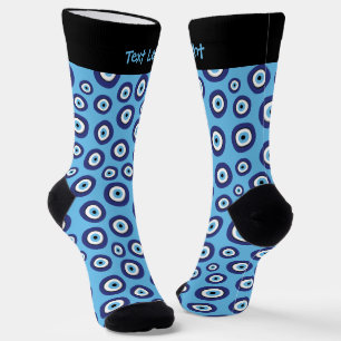 Calcetines Zócalos del patrón de ojos malvados griegos