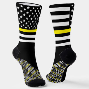 Calcetines Zócalos delgados de la línea amarilla, bandera est