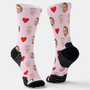 Calcetines Zócalos faciales, zócalos fotográficos Personaliza