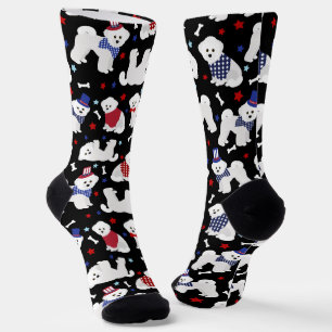 Calcetines Zócalos patrióticos de las papas fritas de Bichon