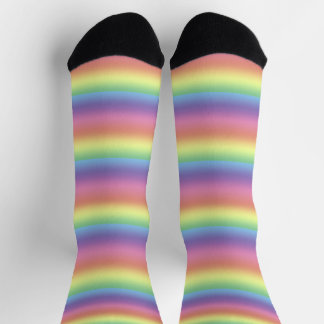 Calcetines Zócalos - Rayas de arcoiris pasteles