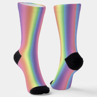 Calcetines Zócalos - Tiras de arcoiris pasteles (verticales)