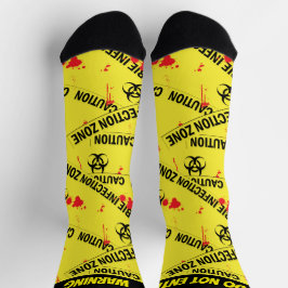 Calcetines Zombie Infection Zone Mantener fuera amarillo