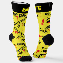 Calcetines Zombie Infection Zone Mantener fuera amarillo