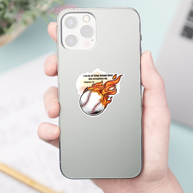Calcomanía béisbol Fireball versículo bíblico Fili (Teléfono)