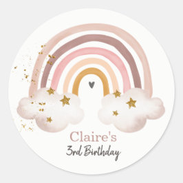 Calcomanía Boho Arcoíris Cumpleaños Arcoíris Paste