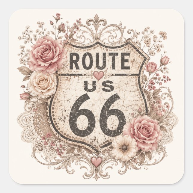 Calcomanía Boho Shabby Chic Mother Road (Anverso)