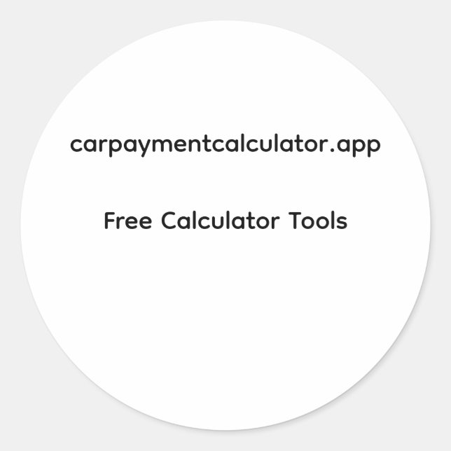 Calcomanía Calculadora de Pago de Auto - Herramien (Anverso)