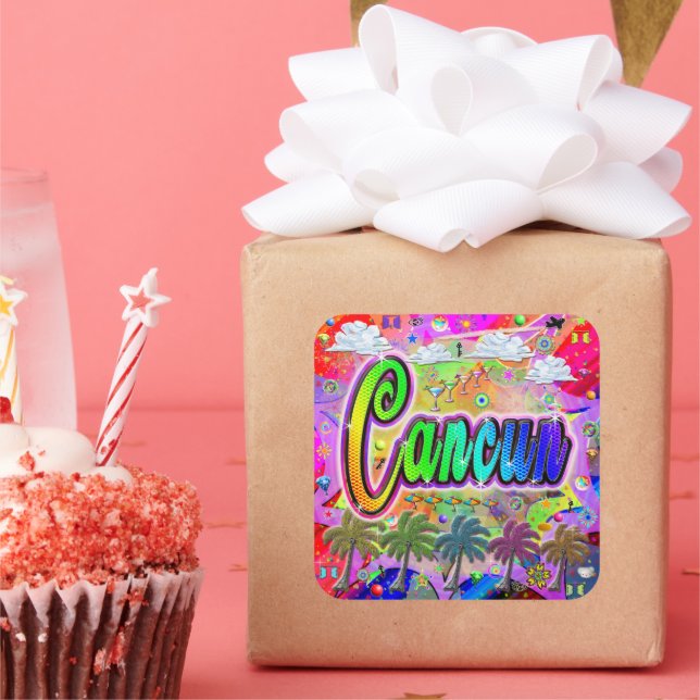 Calcomanía Cancun Vista Express (Fiesta)