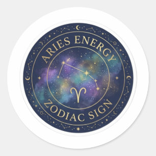Calcomanía celeste de energía zodiacal de Aries en