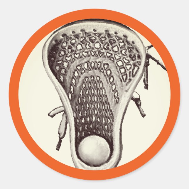 Calcomanía clásica del equipo de lacrosse naranja (Anverso)