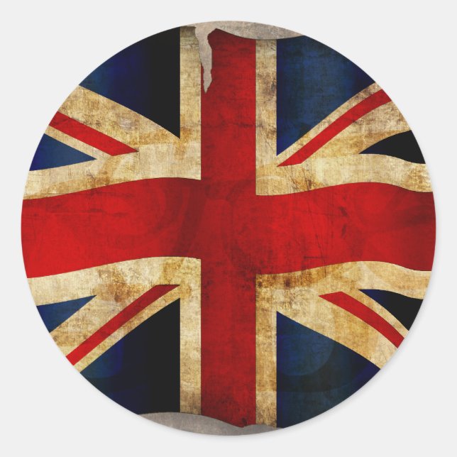 Calcomanía Clásica Redonda Union Jack (Anverso)