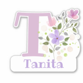 Calcomanía con el nombre Tanita con la letra T