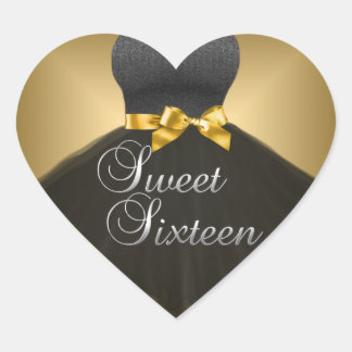 Calcomanía Corazón Dulces 16 Dieciséis Vestido Neg
