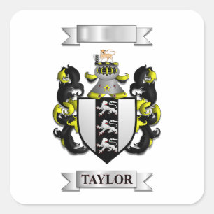 Calcomanía cuadrada Apellido de la familia Taylor