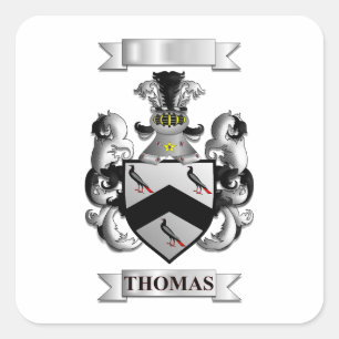Calcomanía cuadrada Apellido de la familia Thomas