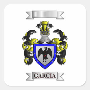 Calcomanía Cuadrada Apellido Garcia Y Escudo