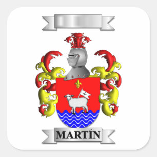 Calcomanía cuadrada Apellido Rodriguez y Escudo
