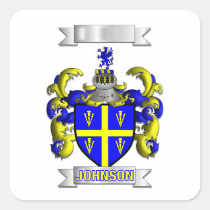 Calcomanía Cuadrada Apellido y Escudo de la Famili