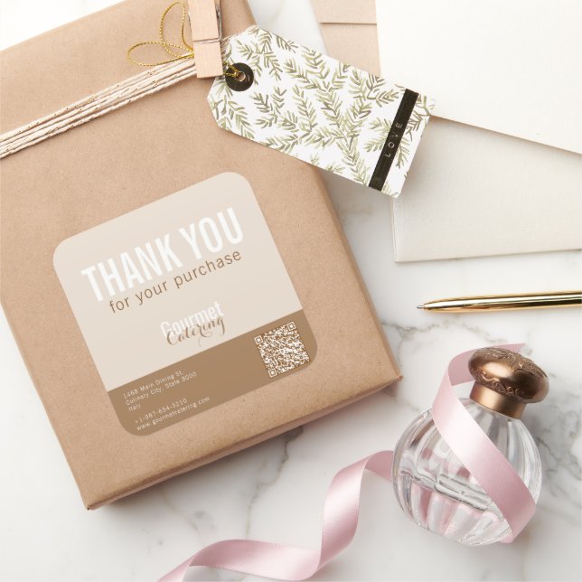 Calcomanía cuadrada de agradecimiento de Catering  (Regalar)