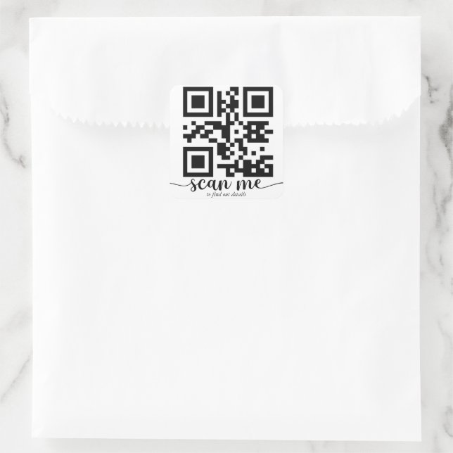 Calcomanía cuadrada de código Qr personalizado (Bolso)