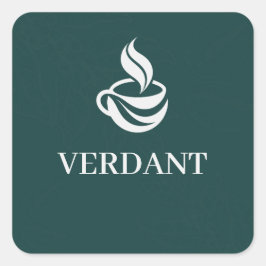 Calcomanía cuadrada de embalaje de café con logoti