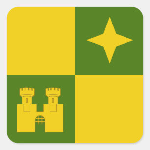 Calcomanía cuadrada de la insignia de la población