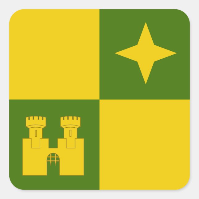 Calcomanía cuadrada de la insignia de la población (Anverso)