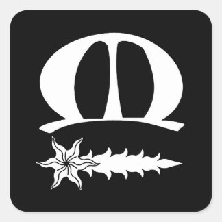 Calcomanía cuadrada de la insignia de la población