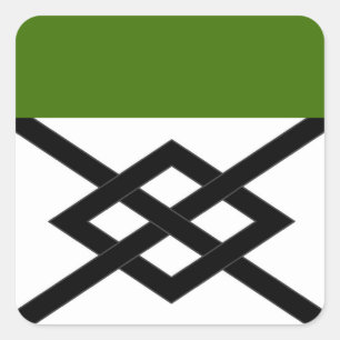 Calcomanía cuadrada de la insignia de la población
