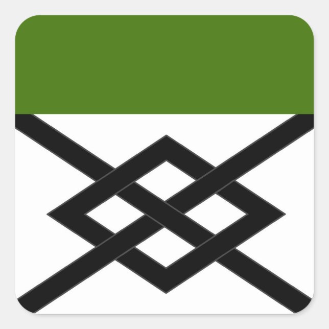 Calcomanía cuadrada de la insignia de la población (Anverso)