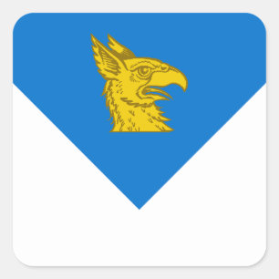 Calcomanía cuadrada de la insignia de la población