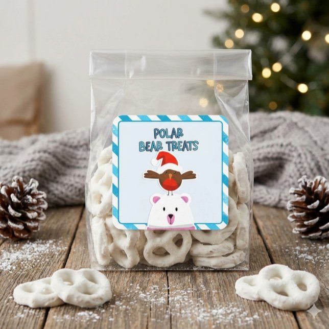 Calcomanía cuadrada de ositos polares navideños (Subido por el creador)