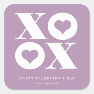 calcomanía cuadrada de San Valentín xoxo
