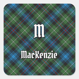 Calcomanía cuadrada de tartán del clan MacKenzie