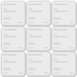 Calcomanía cuadrada de vela transparente minimalis