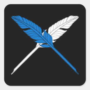 Calcomanía cuadrada del emblema de la población de