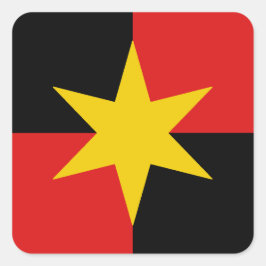 Calcomanía cuadrada del emblema de la población de