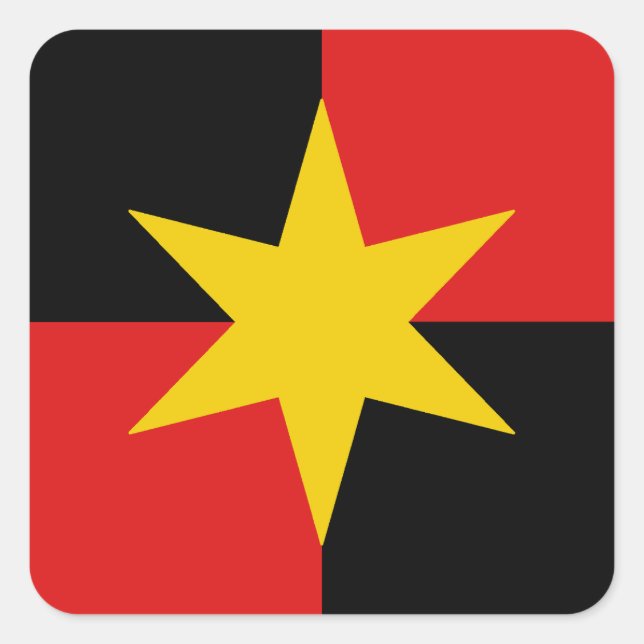 Calcomanía cuadrada del emblema de la población de (Anverso)