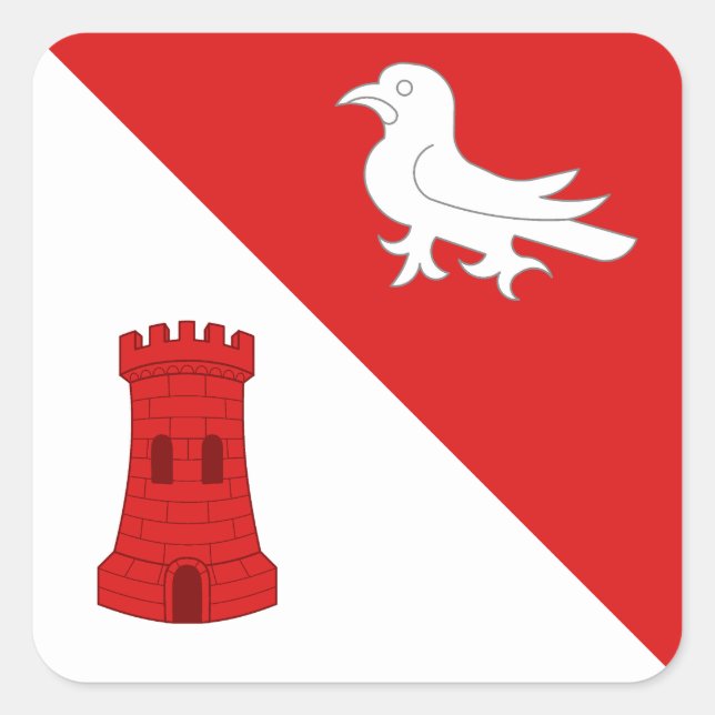 Calcomanía cuadrada del emblema de la población de (Anverso)