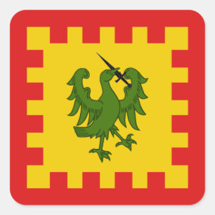 Calcomanía cuadrada del emblema de la población de