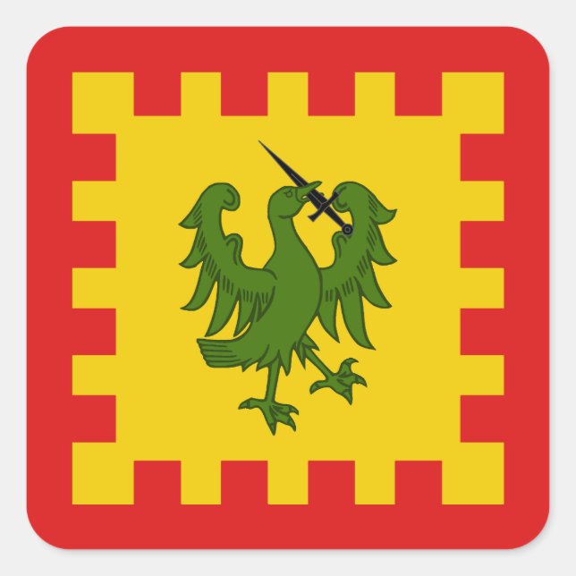 Calcomanía cuadrada del emblema de la población de (Anverso)