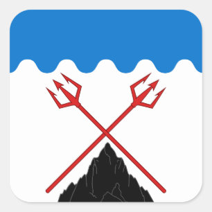 Calcomanía cuadrada del emblema de la población de