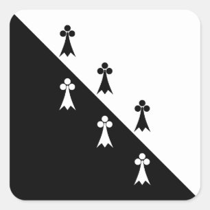Calcomanía cuadrada del emblema de la población de