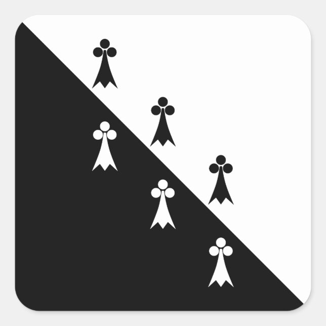 Calcomanía cuadrada del emblema de la población de (Anverso)