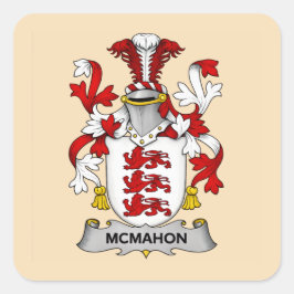 Calcomanía cuadrada del escudo de armas de la fami