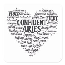 Calcomanía cuadrada del zodiaco de Aries | Nube de