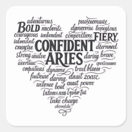 Calcomanía cuadrada del zodiaco de Aries | Nube de