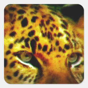 Calcomanía cuadrada Jaguar Eyes